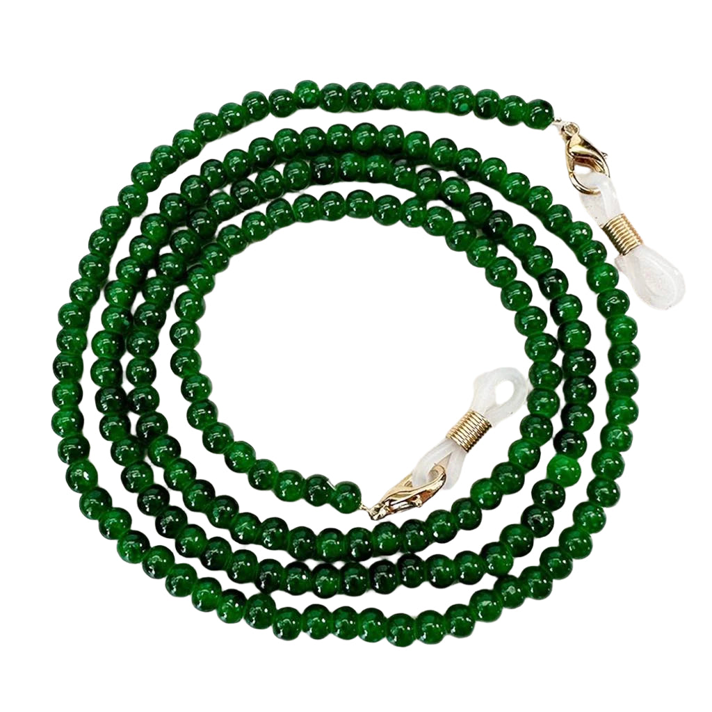 Fine Bead Eyewear Chain - Green